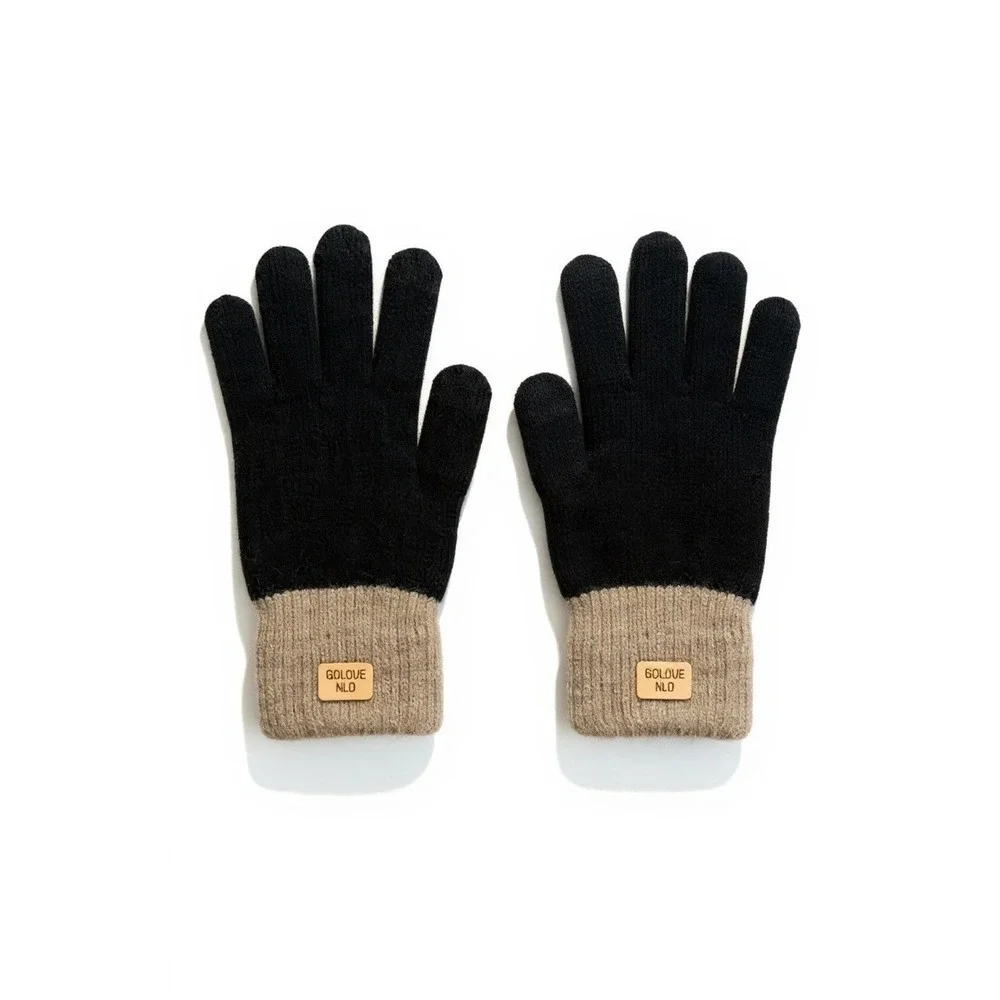 Womens Thermal Touchscreen Winter Finger Driving Knit Gloves One‎ Size Black NWT